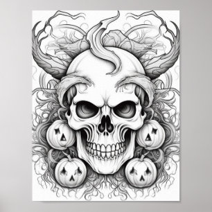 Halloween Adult Colouring Poster