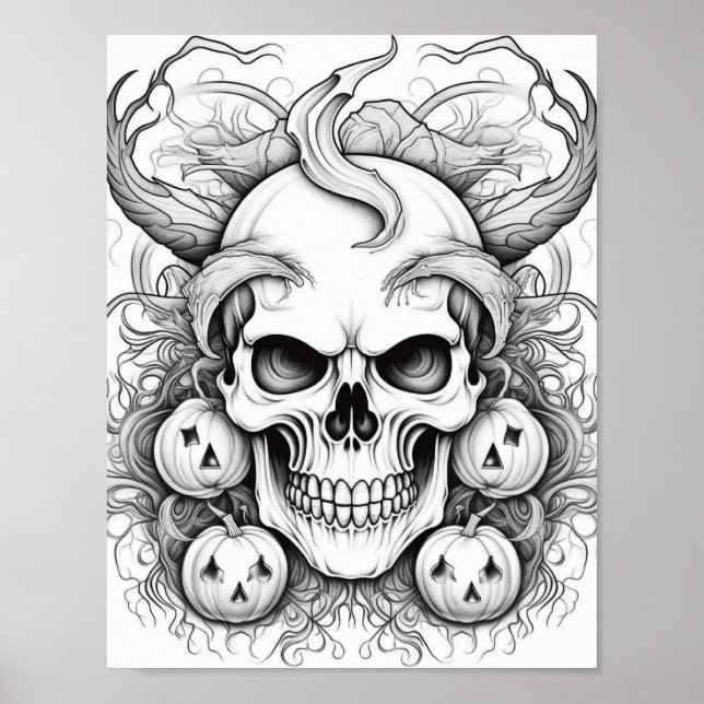 Halloween Adult Colouring Poster (Front)