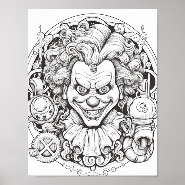 Halloween Adult Colouring Poster (Front)