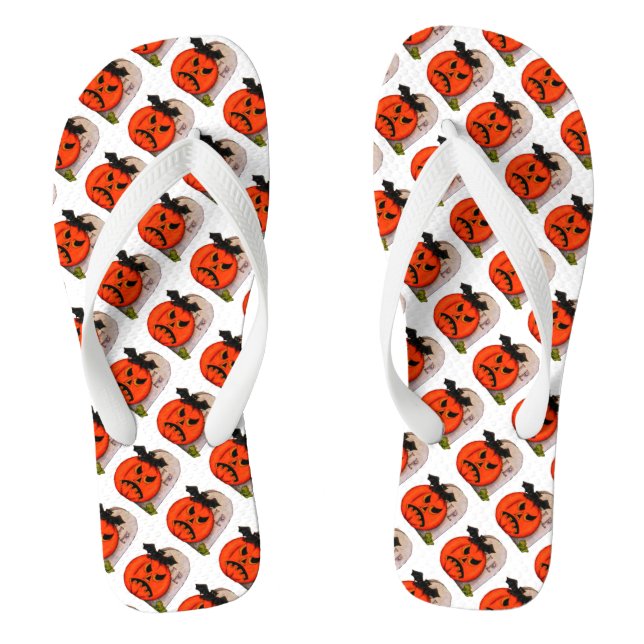 Halloween Adult, Wide Strap Flip Flops/RIP Flops (Footbed)