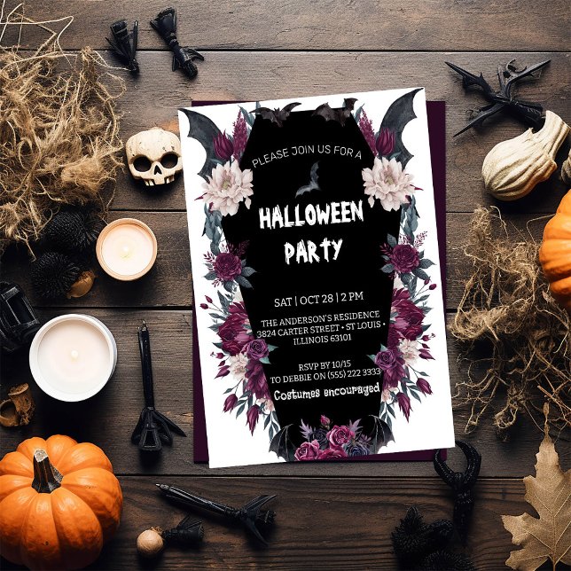Halloween Adults Spooky Gothic Costume Party Invitation (Creator Uploaded)