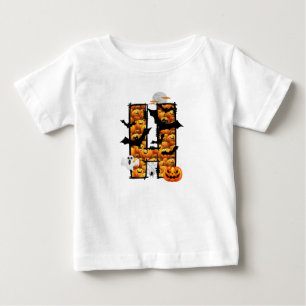 Halloween aesthetic letter H baby t-shirt
