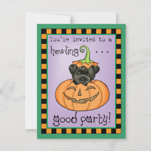 Halloween Affenpinscher Invitation