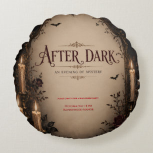 Halloween After Dark Invitation, Sophisticated Round Cushion