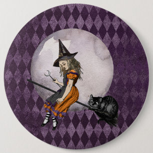 Halloween Alice in Wonderland Cheshire Cat Moon 6 Cm Round Badge