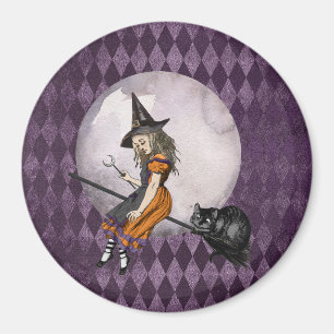 Halloween Alice in Wonderland Cheshire Cat Moon Magnet
