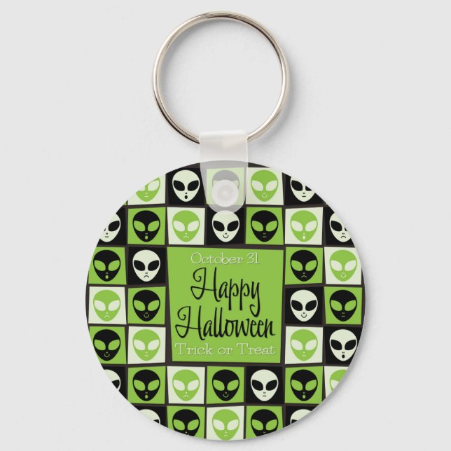 Halloween alien mosaic key ring (Front)