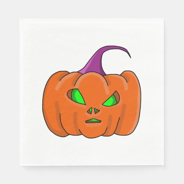 Halloween Alien Pumpkin Napkin (Front)