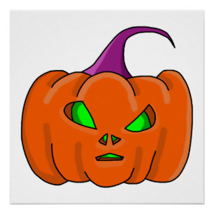 Halloween Alien Pumpkin Poster
