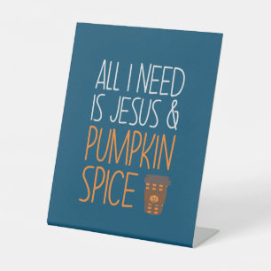 Halloween All I Need Is Jesus And Pumpkin Birthday Pedestal Sign