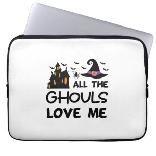 Halloween All The Ghouls Love Me Birthday Laptop Sleeve