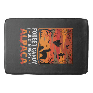 Halloween Alpaca Forget Candy Spooky Vector Design Bath Mat