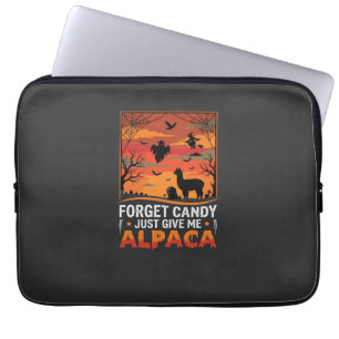Halloween Alpaca Forget Candy Spooky Vector Design Laptop Sleeve