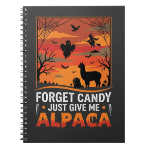 Halloween Alpaca Forget Candy Spooky Vector Design Notebook