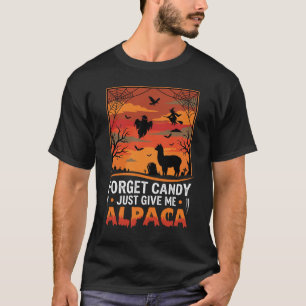 Halloween Alpaca Forget Candy Spooky Vector Design T-Shirt