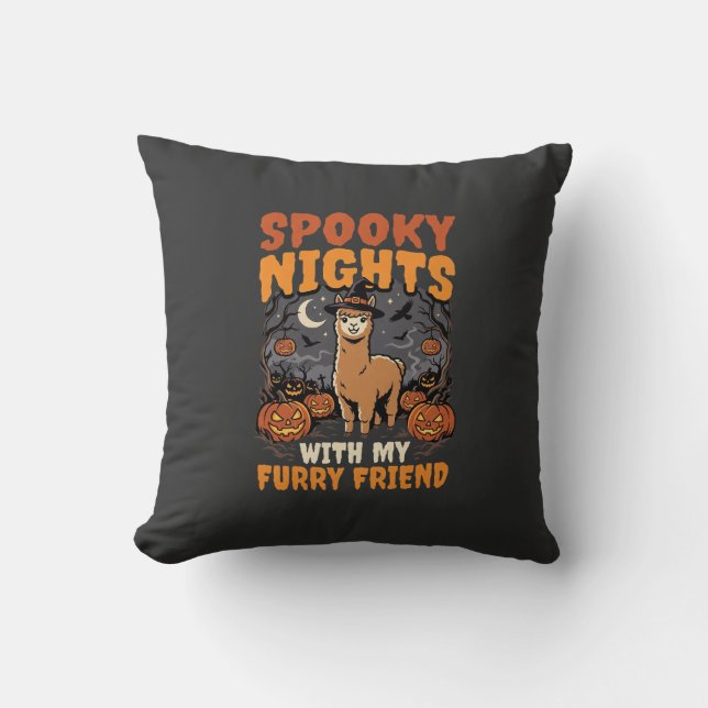 Halloween Alpaca Night Cushion (Front)