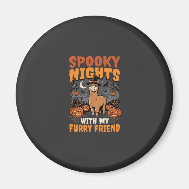 Halloween Alpaca Night Magnet (Front)