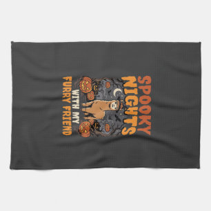 Halloween Alpaca Night Tea Towel