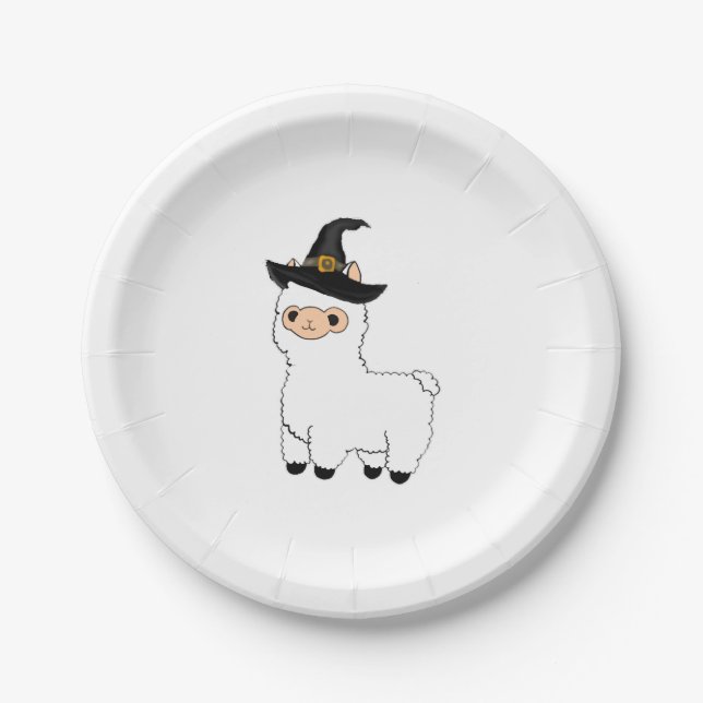 Halloween Alpaca Paper Plate (Front)