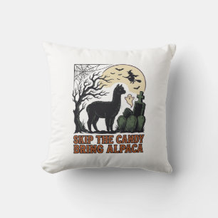 Halloween Alpaca Shirt Cute Spooky Vintage Animal Cushion