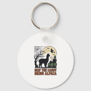 Halloween Alpaca Shirt Cute Spooky Vintage Animal Key Ring