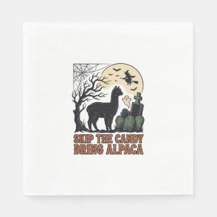 Halloween Alpaca Shirt Cute Spooky Vintage Animal Napkin