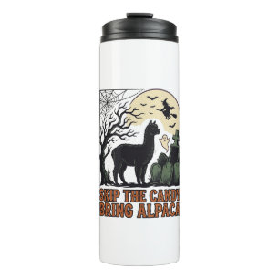Halloween Alpaca Shirt Cute Spooky Vintage Animal  Thermal Tumbler