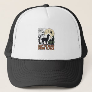 Halloween Alpaca Shirt Cute Spooky Vintage Animal Trucker Hat