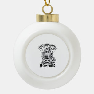 Halloween Alpaca Shirt Vintage Skull Pumpkin Desig Ceramic Ball Christmas Ornament