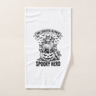 Halloween Alpaca Shirt Vintage Skull Pumpkin Desig Hand Towel