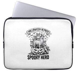 Halloween Alpaca Shirt Vintage Skull Pumpkin Desig Laptop Sleeve