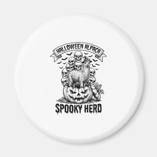 Halloween Alpaca Shirt Vintage Skull Pumpkin Desig Magnet