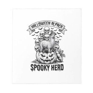 Halloween Alpaca Shirt Vintage Skull Pumpkin Desig Notepad