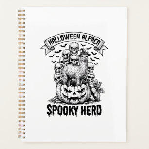 Halloween Alpaca Shirt Vintage Skull Pumpkin Desig Planner