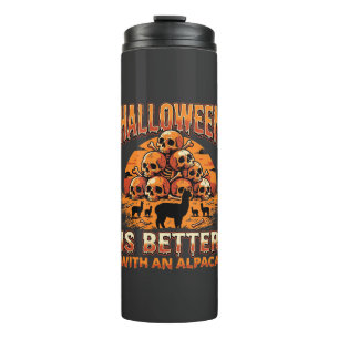 Halloween Alpaca Skull Pile Retro Horror Design Thermal Tumbler