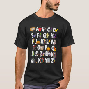 Halloween Alphabet ABCs Learning Kindergarten Teac T-Shirt