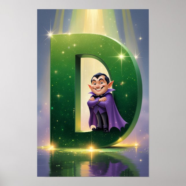Halloween Alphabet Kids ABC Letter D Poster (Front)