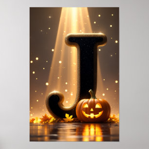 Halloween Alphabet Kids ABC Letter J Poster