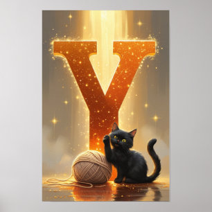 Halloween Alphabet Kids ABC Letter Y Poster