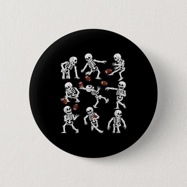 Halloween American Football Skeletons Funny Men Bo 6 Cm Round Badge (Front)