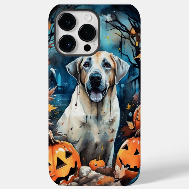 Halloween Anatolian Shepherd With Pumpkins Scary Case-Mate iPhone Case (Back)
