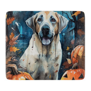 Halloween Anatolian Shepherd With Pumpkins Scary Cutting Board