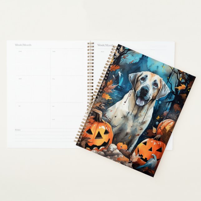 Halloween Anatolian Shepherd With Pumpkins Scary Planner (Display)