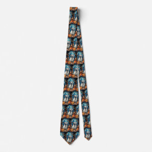 Halloween Anatolian Shepherd With Pumpkins Scary Tie