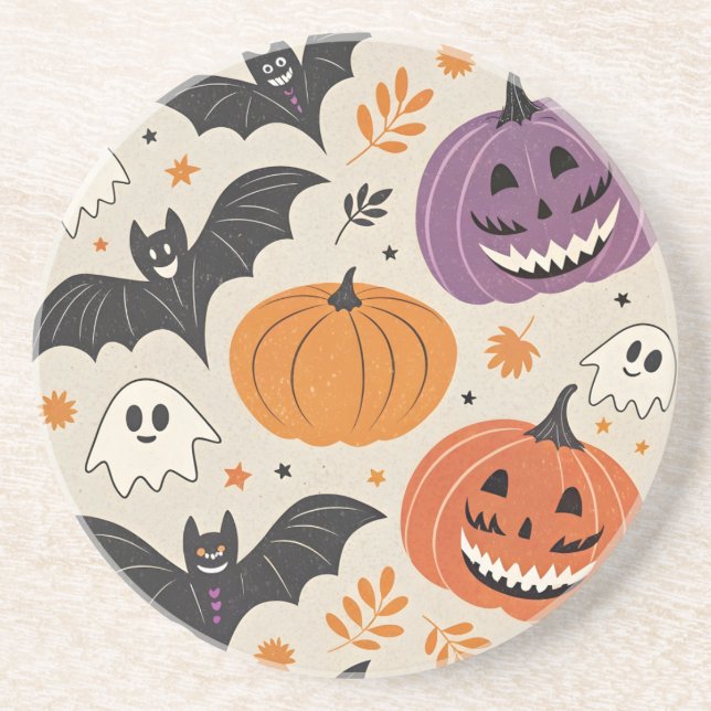 Halloween and autumn pattern   coaster (Front)