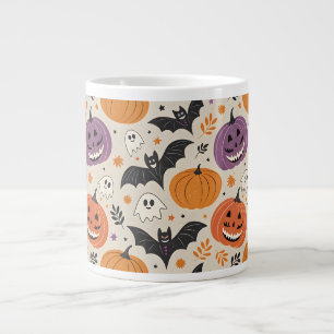Halloween and autumn pattern large coffee mug