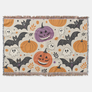 Halloween and autumn pattern   throw blanket