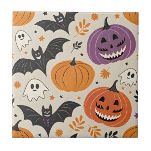 Halloween and autumn pattern tile