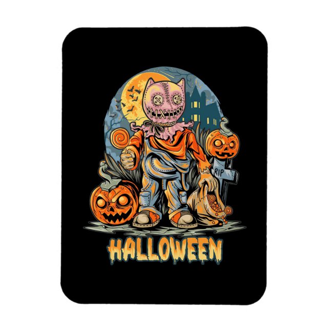 Halloween And Cat Magnet (Vertical)