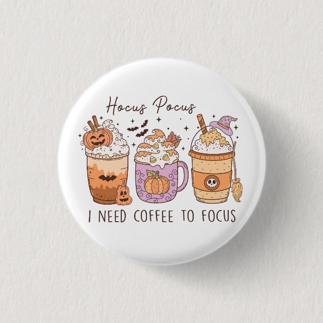 Halloween and Coffee 3 Cm Round Badge (Front)